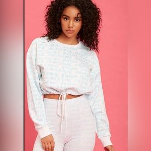 Forever21 & Juicy Couture Medium Cropped Long Sleeve Pullover w/Fleece Lining